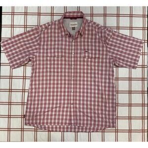Simms Big Sky Short Sleeve Clay Plaid Sz XL EUC